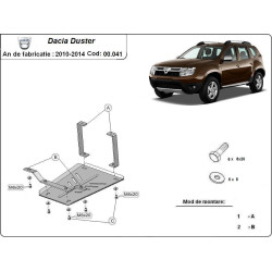 Метална кора под диференциал DACIA DUSTER от 2010 до 2013