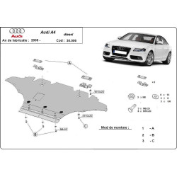 Метална кора под двигател AUDI A4 (8K2, B8) от 2012 до 2015