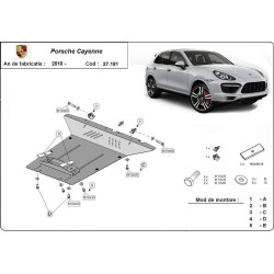 Метална кора под двигател PORSCHE CAYENNE (958) от 2010