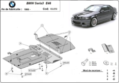 Метална кора под двигател BMW 3 Ser (E46) от 2001 до 2005
