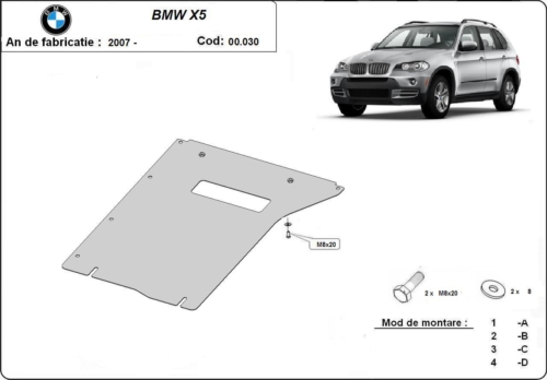 Метална кора под скоростна кутия BMW X5 (F15, F85) от 2013